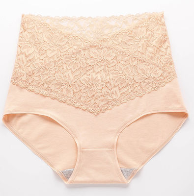 Sexy High Waist Womens Underwears Plus Size Lace Design Cotton Undies Shape-Shaping Panties